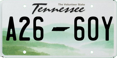 TN license plate A2660Y