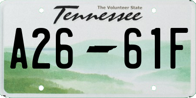 TN license plate A2661F