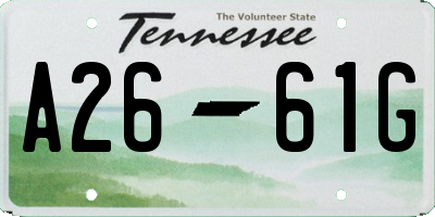 TN license plate A2661G