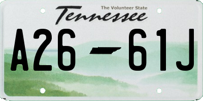 TN license plate A2661J