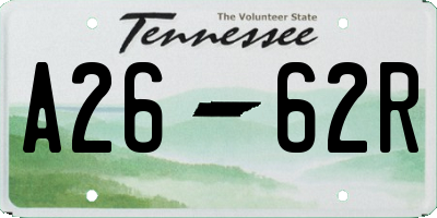 TN license plate A2662R