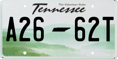 TN license plate A2662T