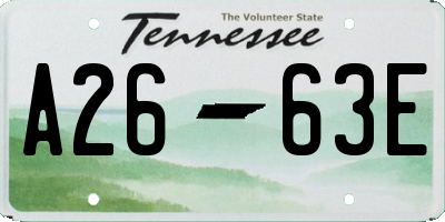 TN license plate A2663E