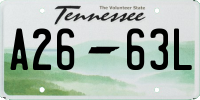 TN license plate A2663L