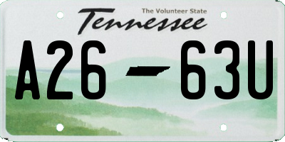 TN license plate A2663U