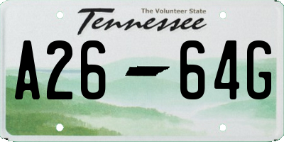 TN license plate A2664G