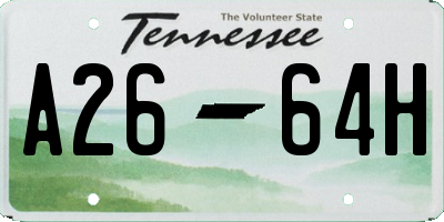 TN license plate A2664H