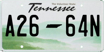 TN license plate A2664N