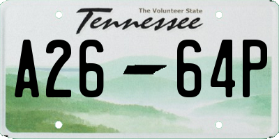 TN license plate A2664P