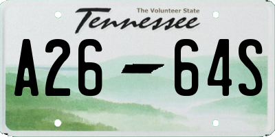 TN license plate A2664S