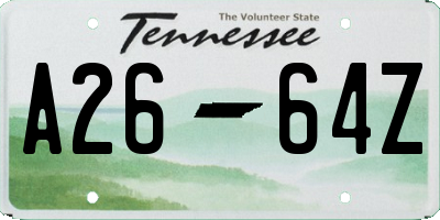 TN license plate A2664Z