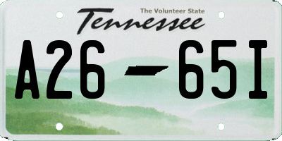 TN license plate A2665I