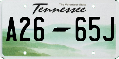 TN license plate A2665J