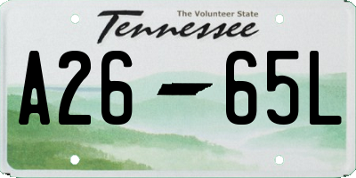 TN license plate A2665L