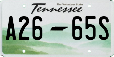 TN license plate A2665S