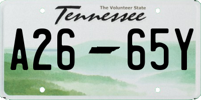 TN license plate A2665Y