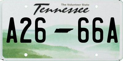 TN license plate A2666A