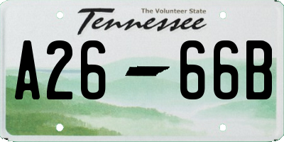TN license plate A2666B