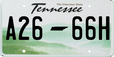 TN license plate A2666H