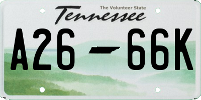 TN license plate A2666K