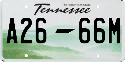 TN license plate A2666M