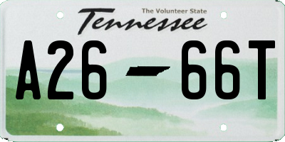 TN license plate A2666T
