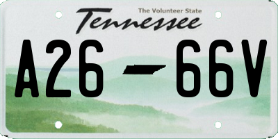 TN license plate A2666V