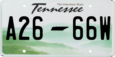 TN license plate A2666W