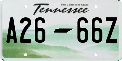 TN license plate A2666Z