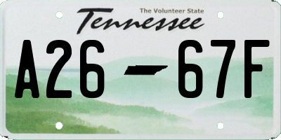 TN license plate A2667F