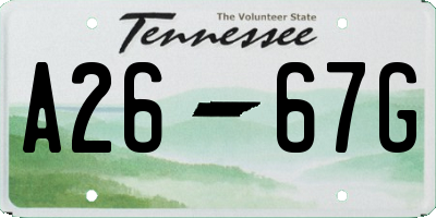 TN license plate A2667G