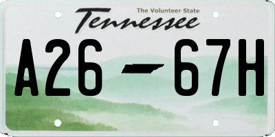 TN license plate A2667H