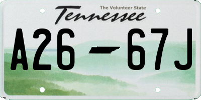 TN license plate A2667J