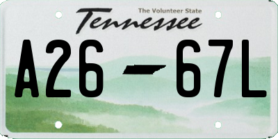 TN license plate A2667L