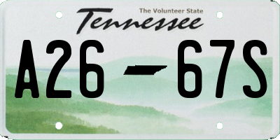 TN license plate A2667S