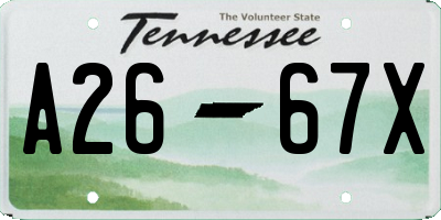 TN license plate A2667X