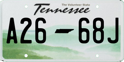 TN license plate A2668J