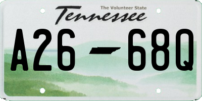 TN license plate A2668Q
