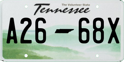 TN license plate A2668X