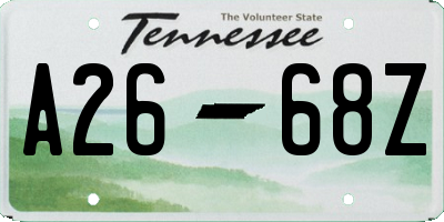 TN license plate A2668Z