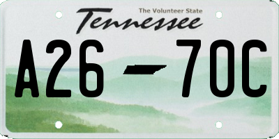 TN license plate A2670C