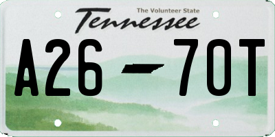 TN license plate A2670T