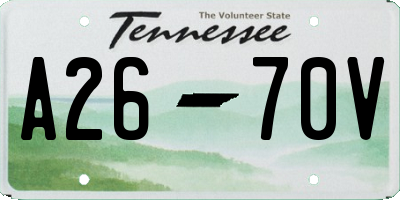 TN license plate A2670V