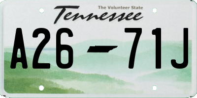 TN license plate A2671J