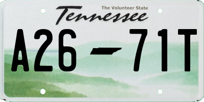 TN license plate A2671T