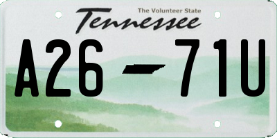 TN license plate A2671U