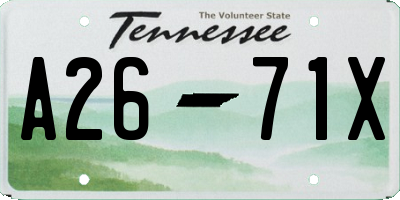 TN license plate A2671X