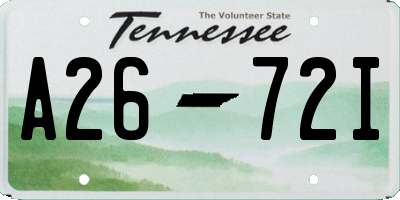 TN license plate A2672I