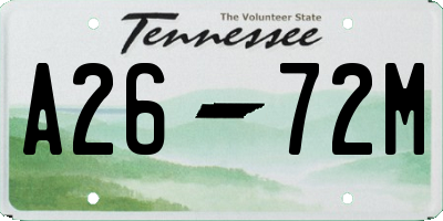 TN license plate A2672M