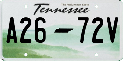 TN license plate A2672V